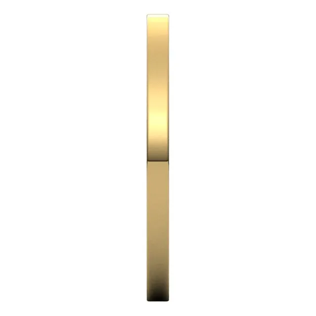 14K Yellow Gold Flat Ultra-Light Wedding Band, 1.5 mm Wide