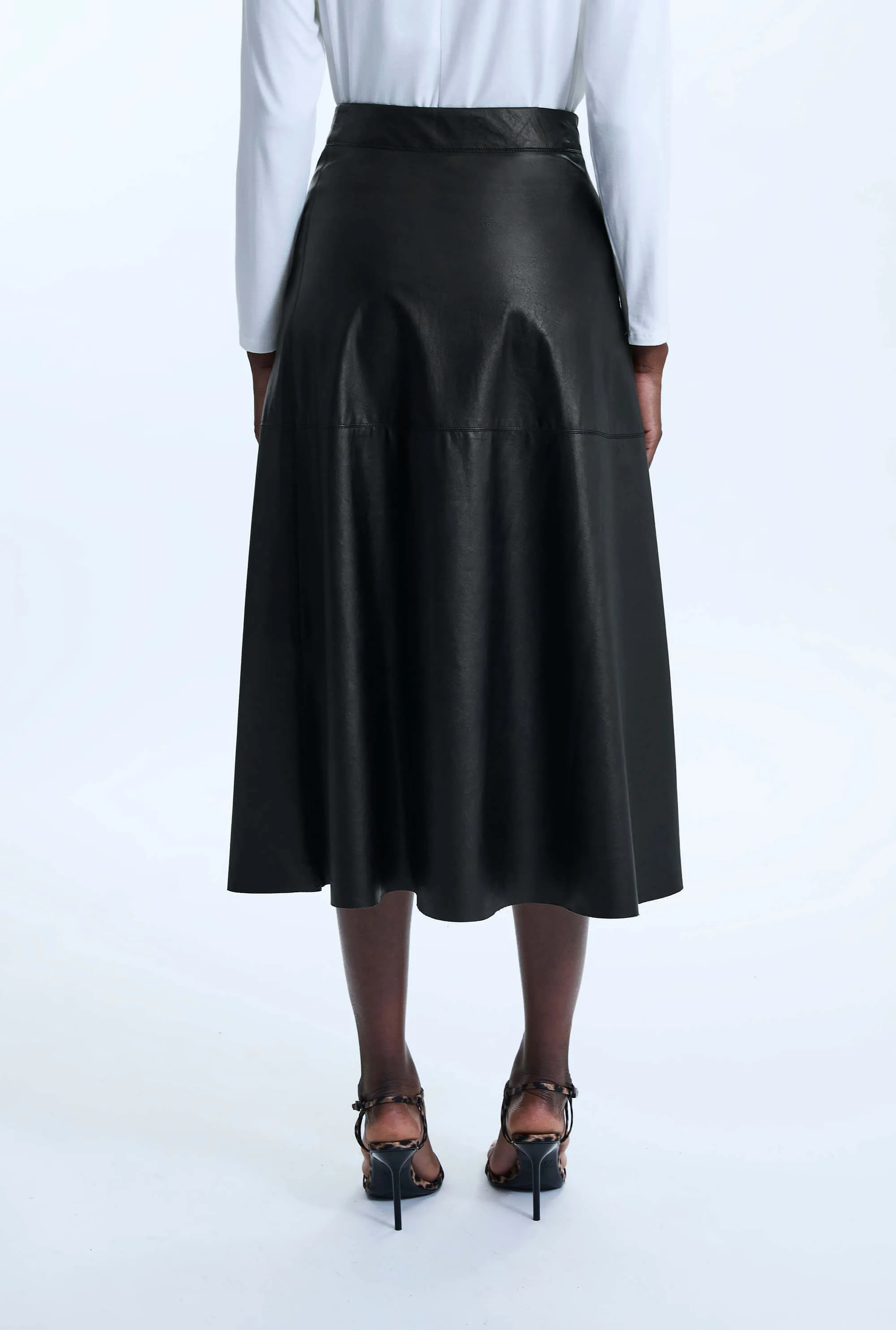 A Line Faux  Leather Skirt