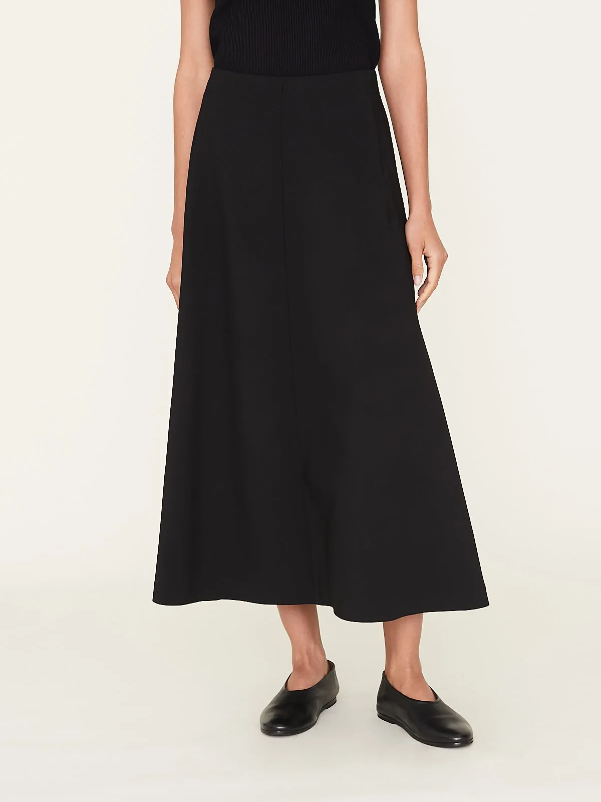 Ava Long Bias Skirt in Black