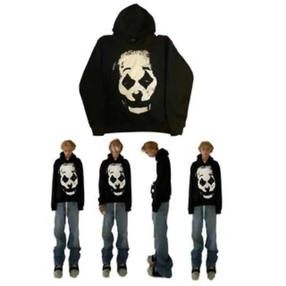 Back To School Joskaa Y2K New Pullover Hoodie Men Women Hip Hop Clown Graphic Print Oversized Hoodie Gothic Harajuku Sweatshirt Streetwear Casual Tops