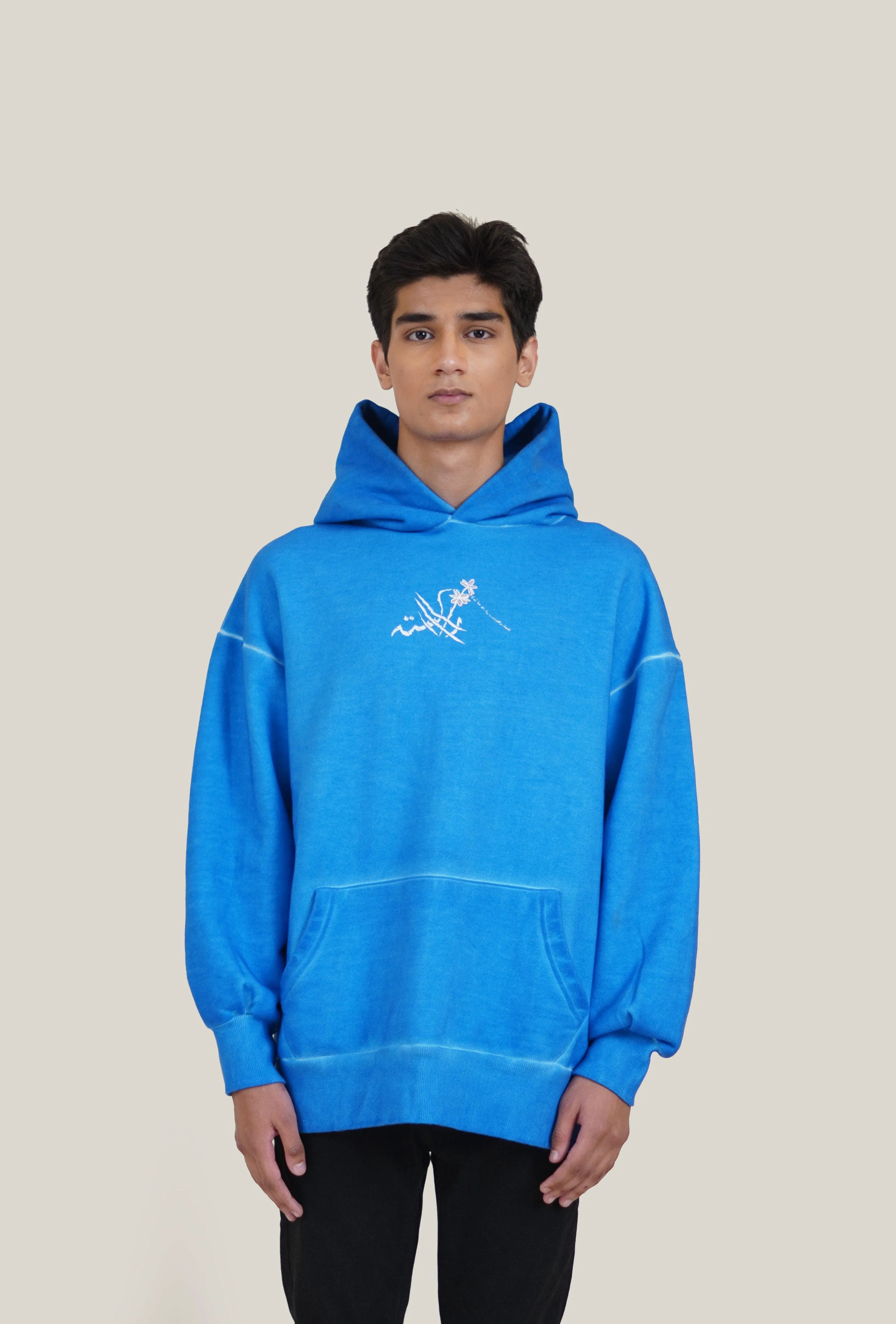Blue Oil Wash Hoodie