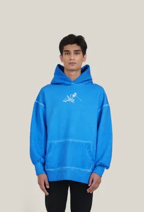 Blue Oil Wash Hoodie