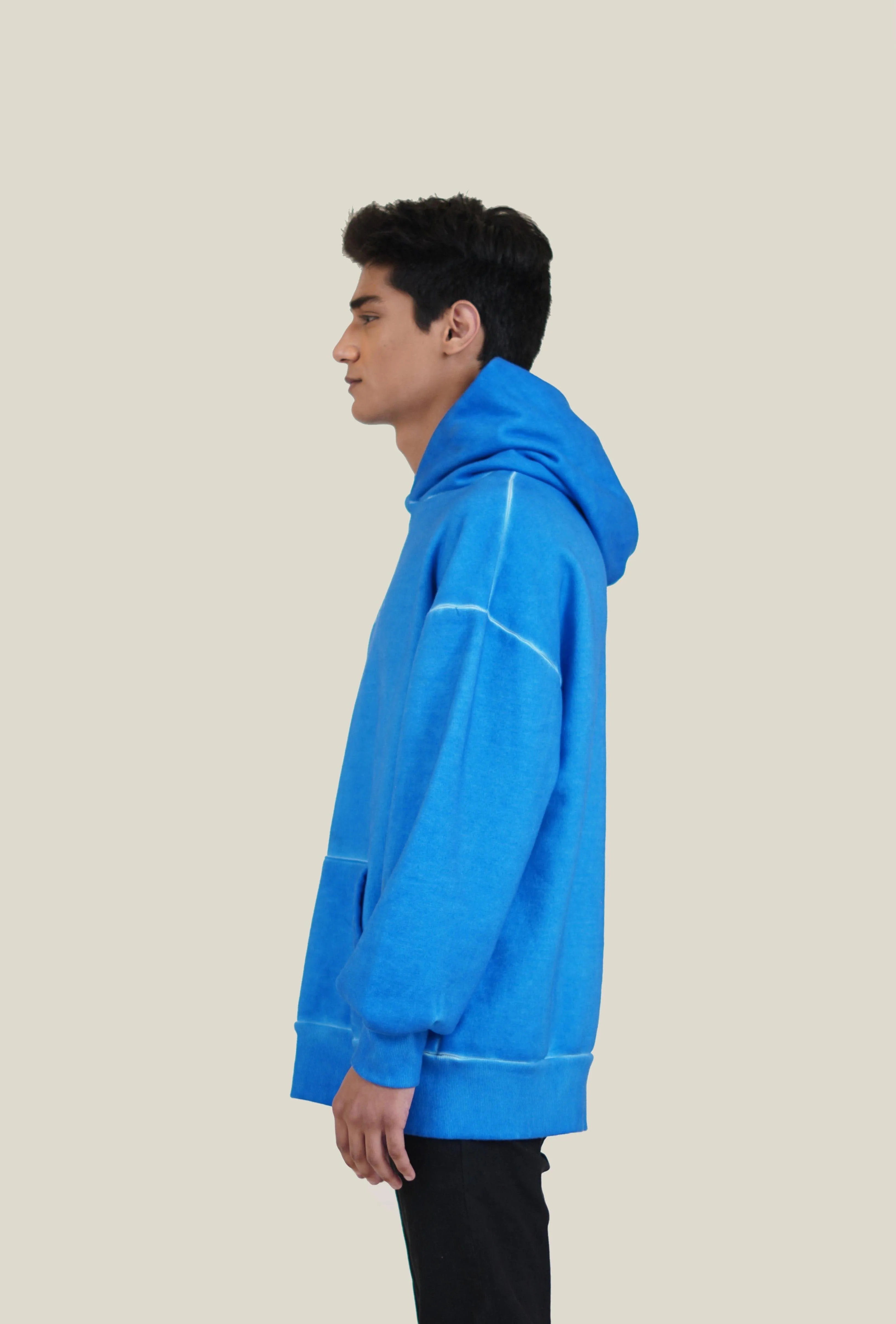 Blue Oil Wash Hoodie