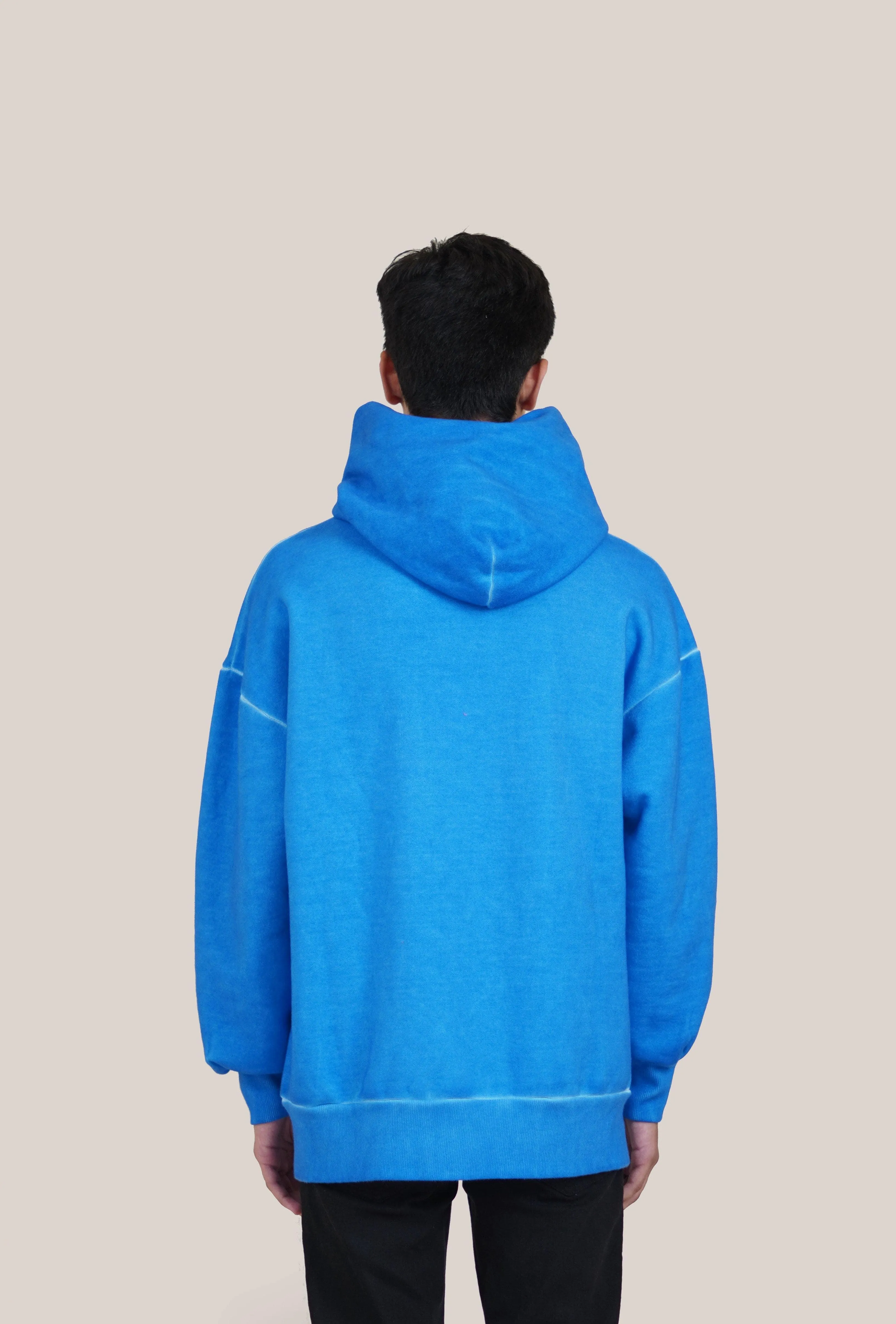 Blue Oil Wash Hoodie