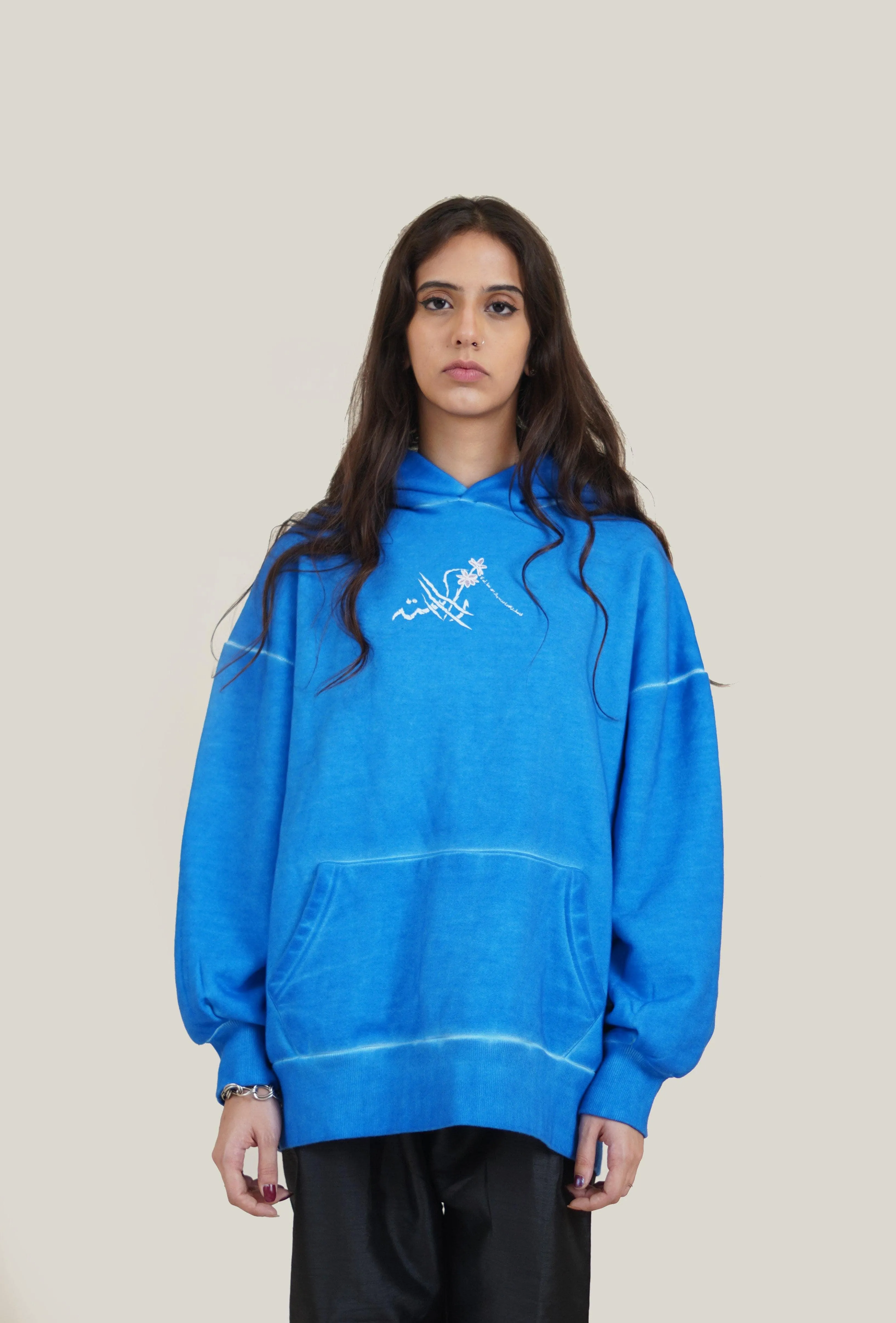 Blue Oil Wash Hoodie