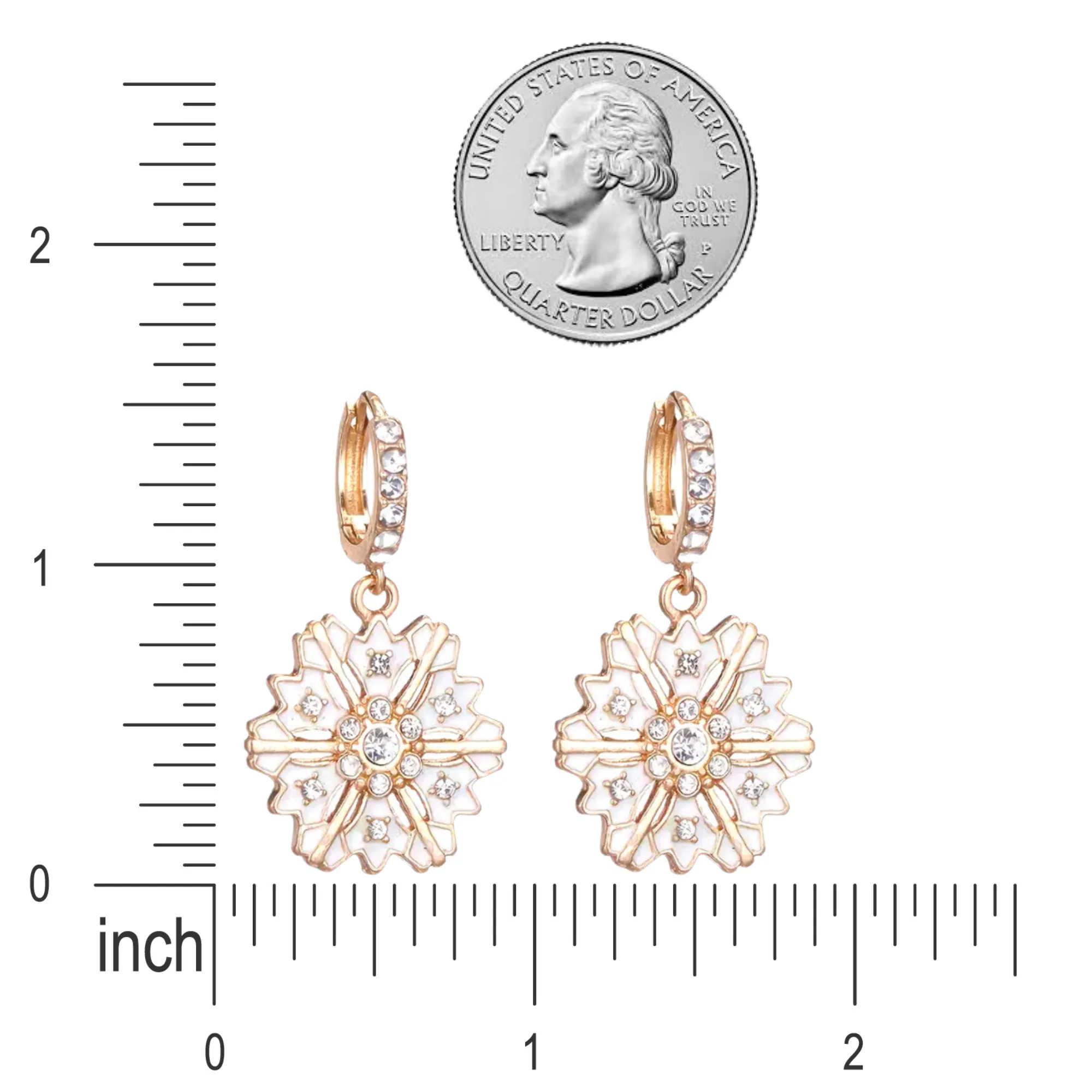 Christmas Jewelry Crystal Rhinestone Snowflake Dangle Charm Earrings E1227 White