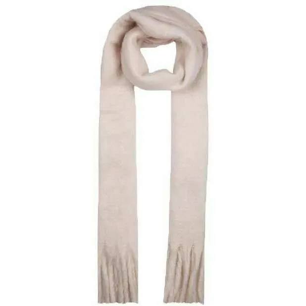 Dents Blanket Tassel Scarf - Ivory White