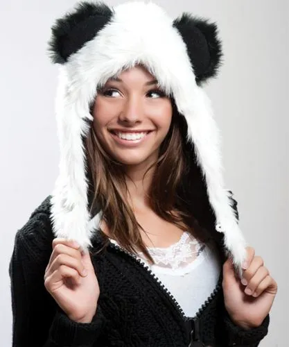 Faux Fur Plush 3D Half Animal Hood Hat Ear Flaps