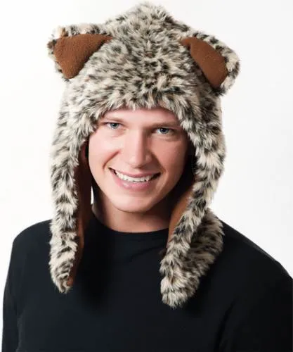 Faux Fur Plush 3D Half Animal Hood Hat Ear Flaps