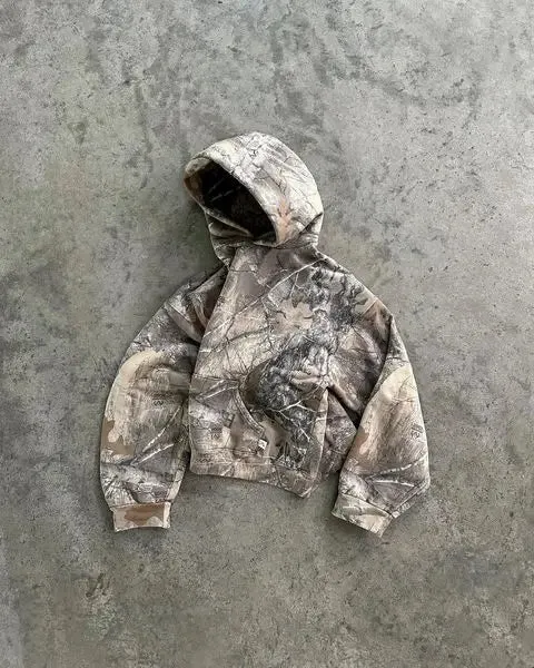Flytonn- Streetwear y2k 90s Fashion -New High Street Hip Hop Oversized Camo Hoodies Y2K Retro Hoodie Men Printed Camouflage Pattern Pullover Sweatshirts Streetwear