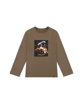 Jersey T-shirt With Print Grape Leaf