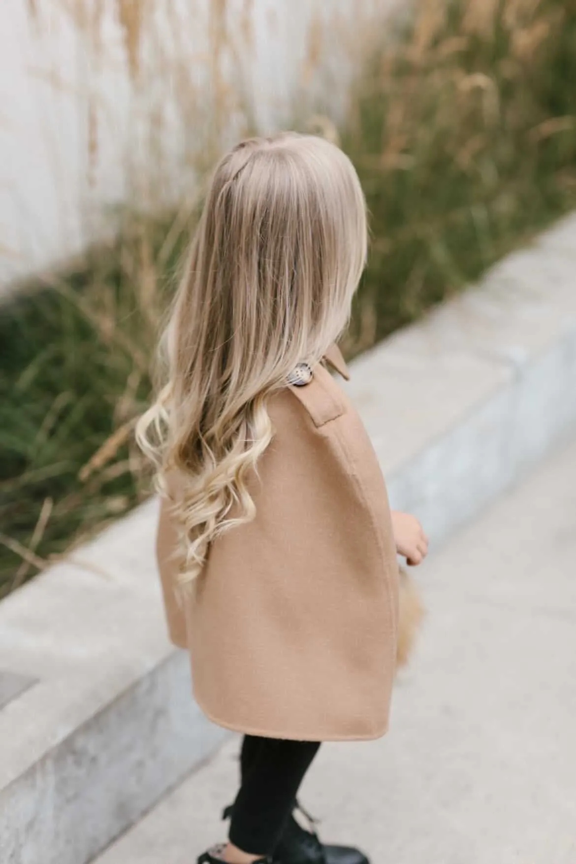 MI LOVES SIGNATURE Cashmere kids cape with Luxurious Natural Fox fur pockets.