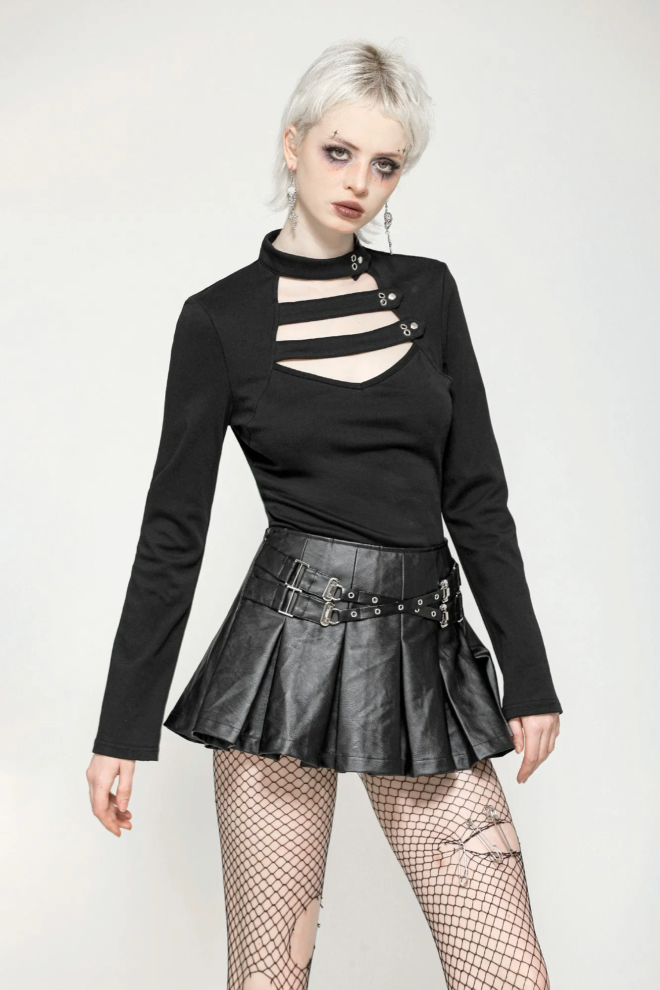 Minimalist Punk Versatile Top TW562