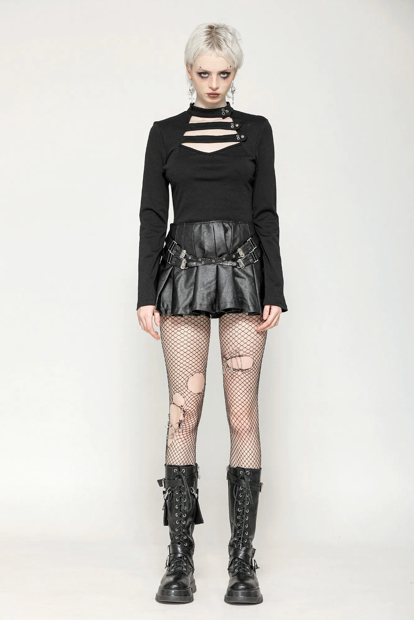 Minimalist Punk Versatile Top TW562