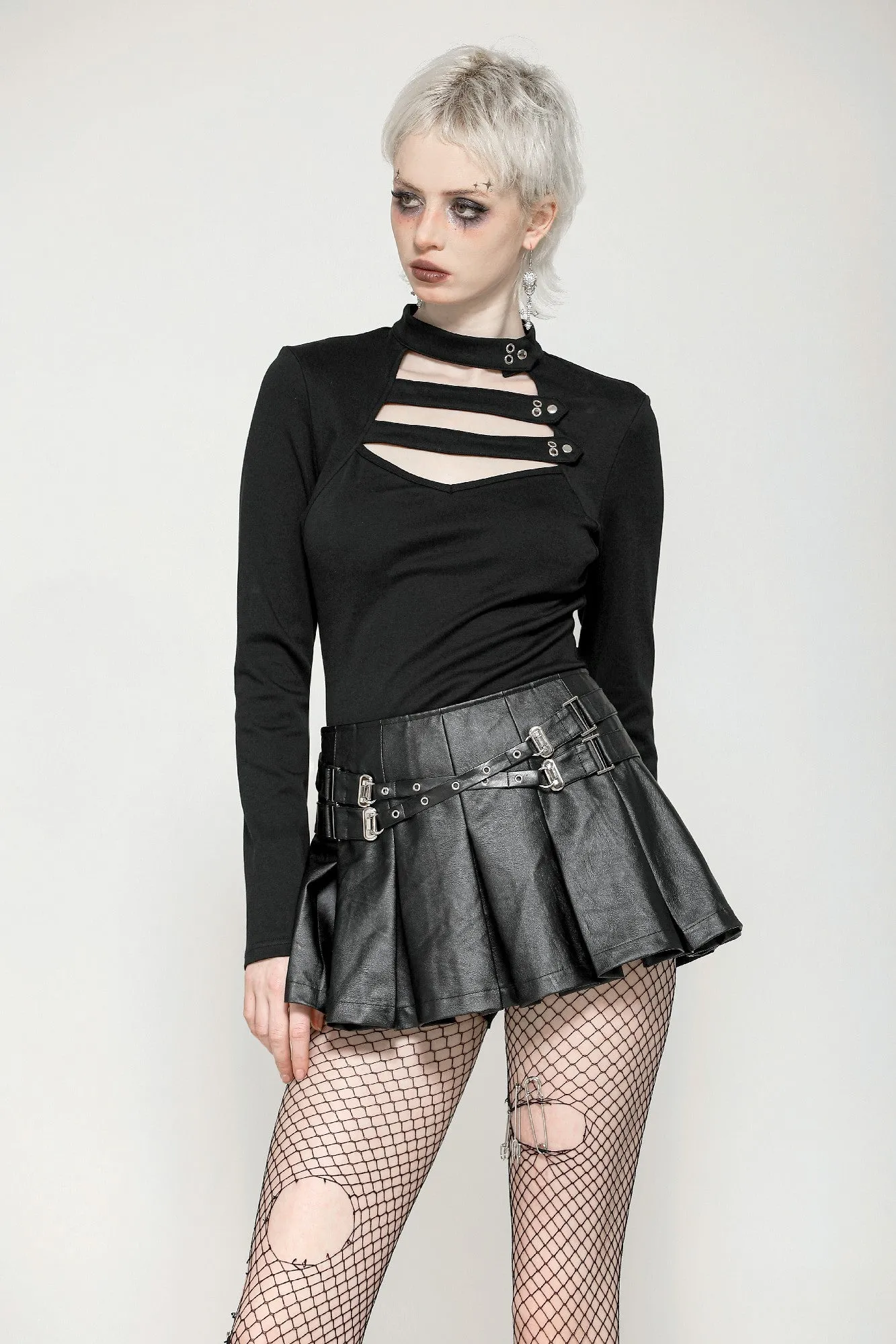Minimalist Punk Versatile Top TW562