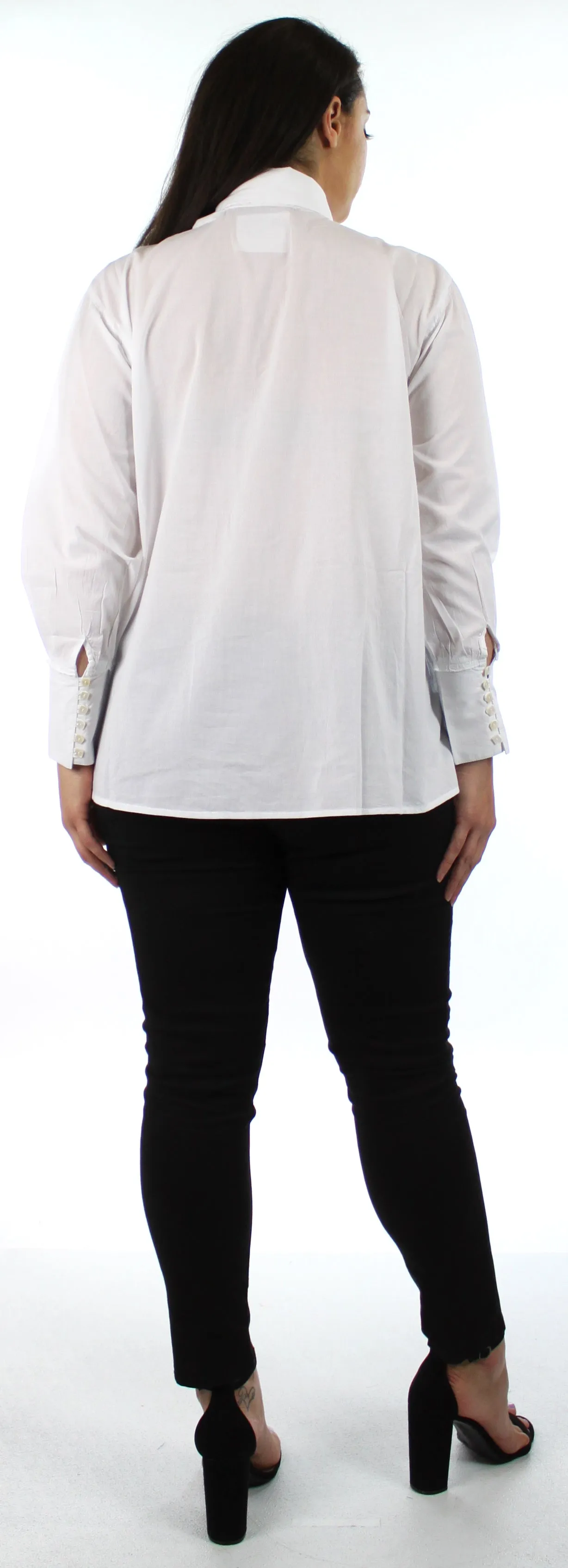 Organic Cotton Bow Scarf shirt, Cotton Shawl Blouse Plus size Blouse, Designer Cotton Blouse,  High end Cotton Blouse, Women Cotton blouse
