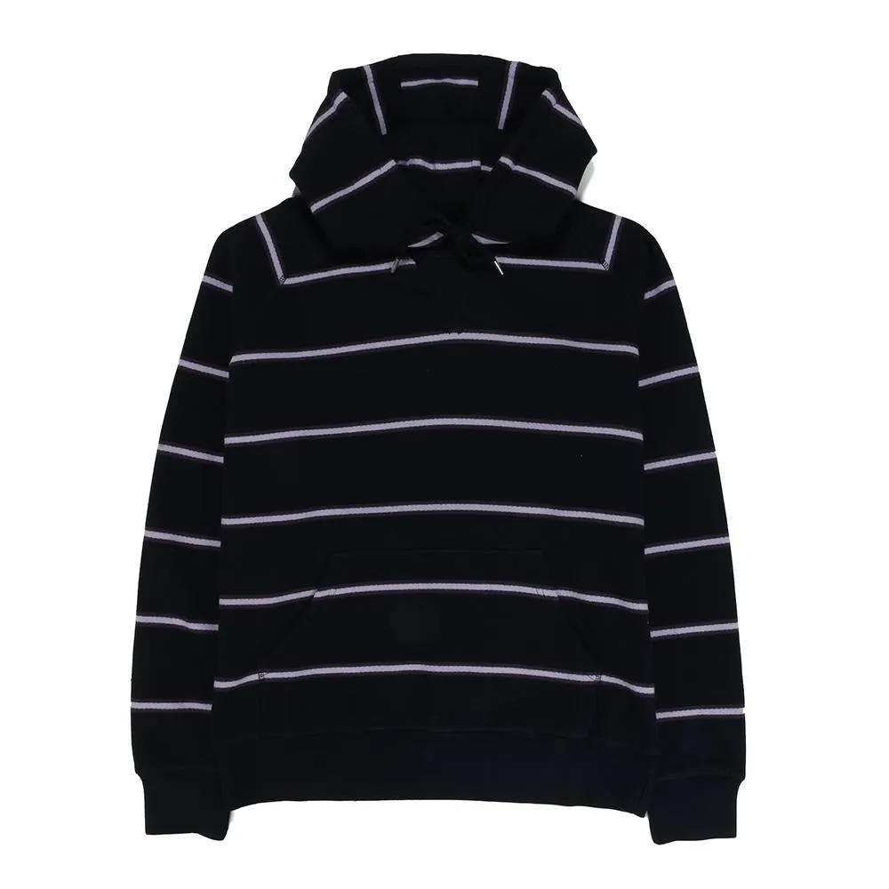 Pop Trading Company Striped Pullover Hoodie Navy / Violet