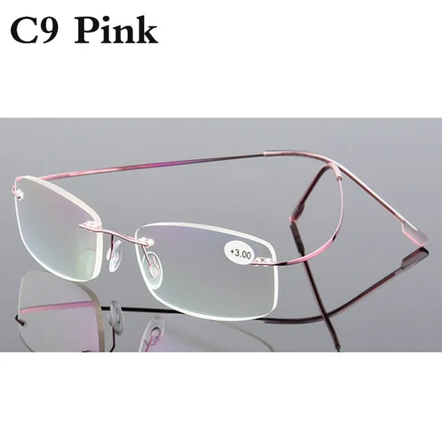 Reading Glasses Men Women Rimless Ultra-Light