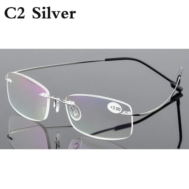 Reading Glasses Men Women Rimless Ultra-Light