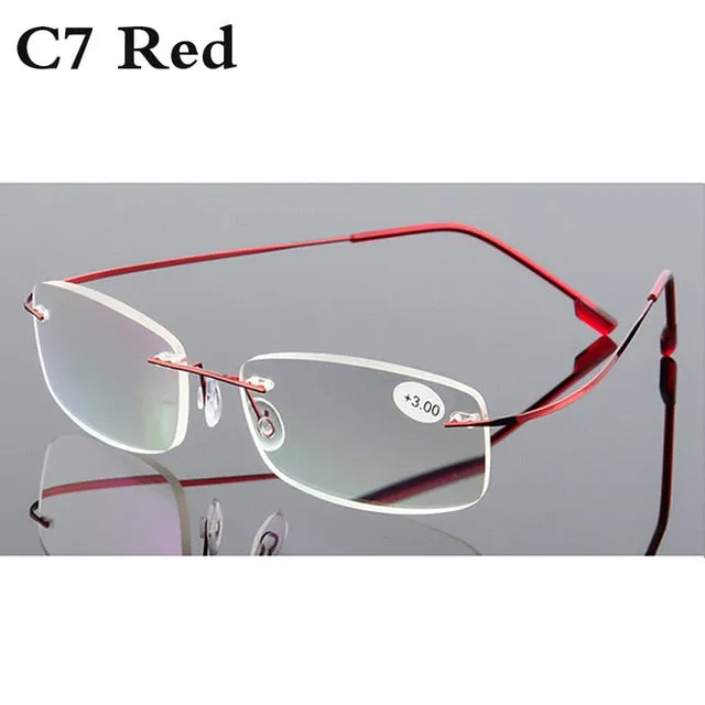 Reading Glasses Men Women Rimless Ultra-Light