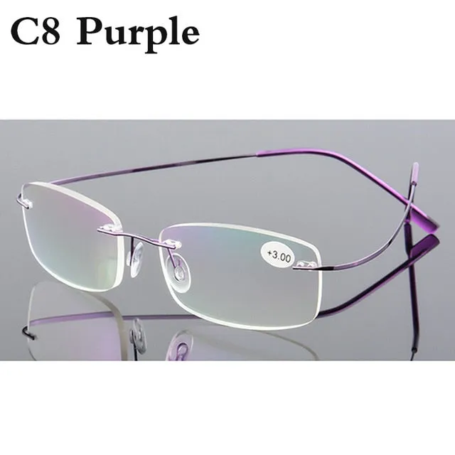 Reading Glasses Men Women Rimless Ultra-Light