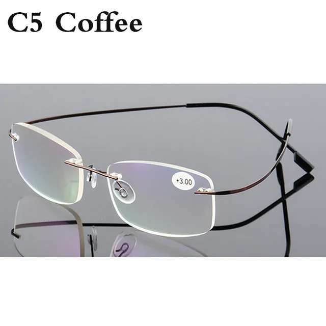Reading Glasses Men Women Rimless Ultra-Light