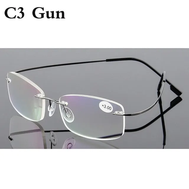 Reading Glasses Men Women Rimless Ultra-Light