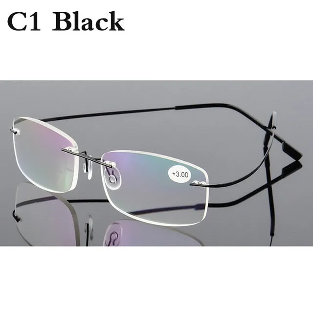 Reading Glasses Men Women Rimless Ultra-Light