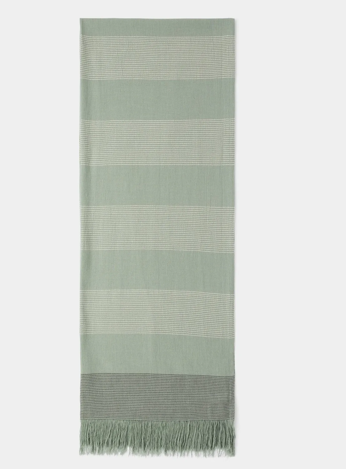 Sage Green  Striped GOT's Cotton Scarf/ Shawl - Help Break the Cycle of Poverty!