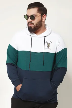 Sclothers Embroidered Tri Color Hoodie (Plus Size) - W22 - UH0014P