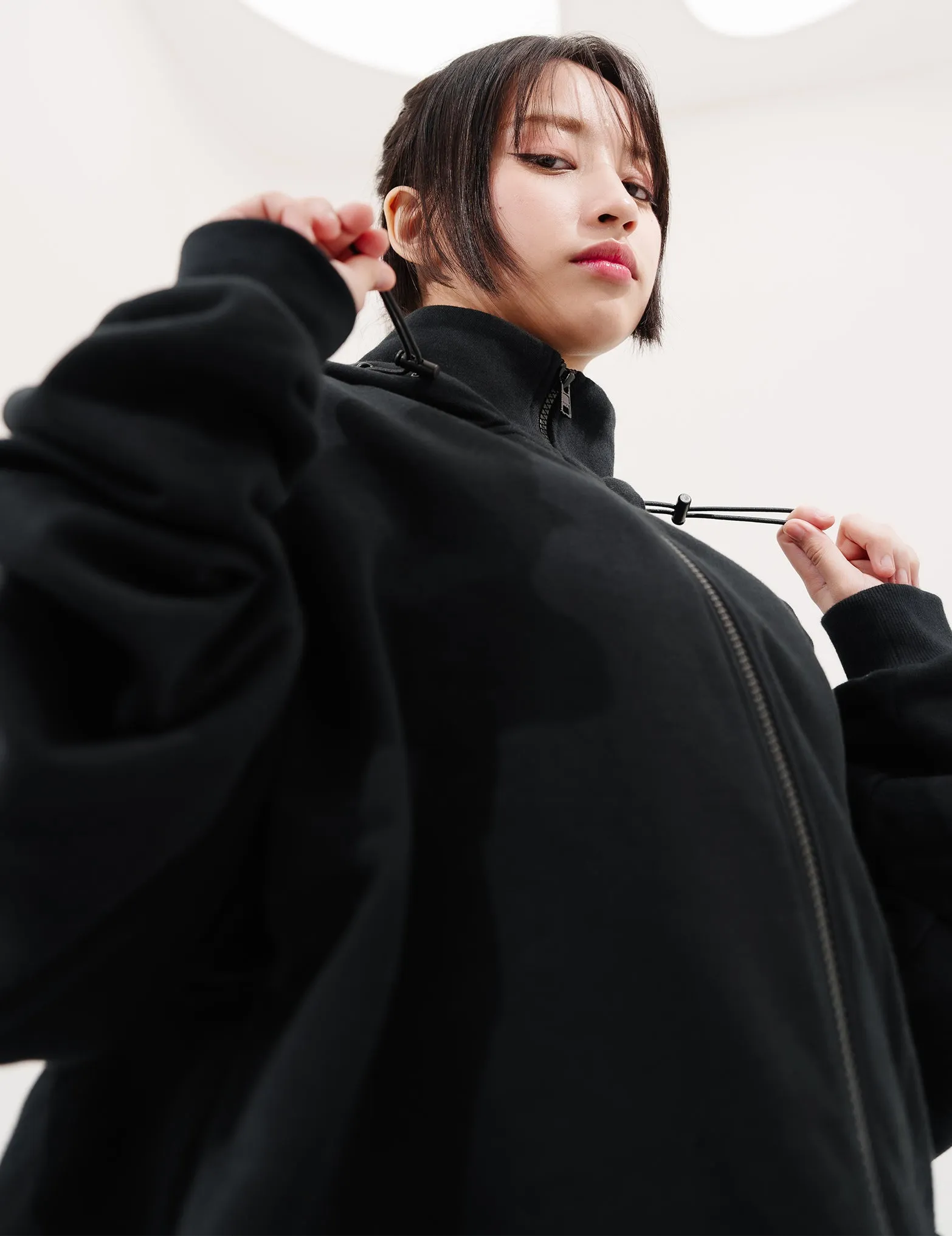 SKOOP® Basiks Oversized Zip Up Hoodie Onyx