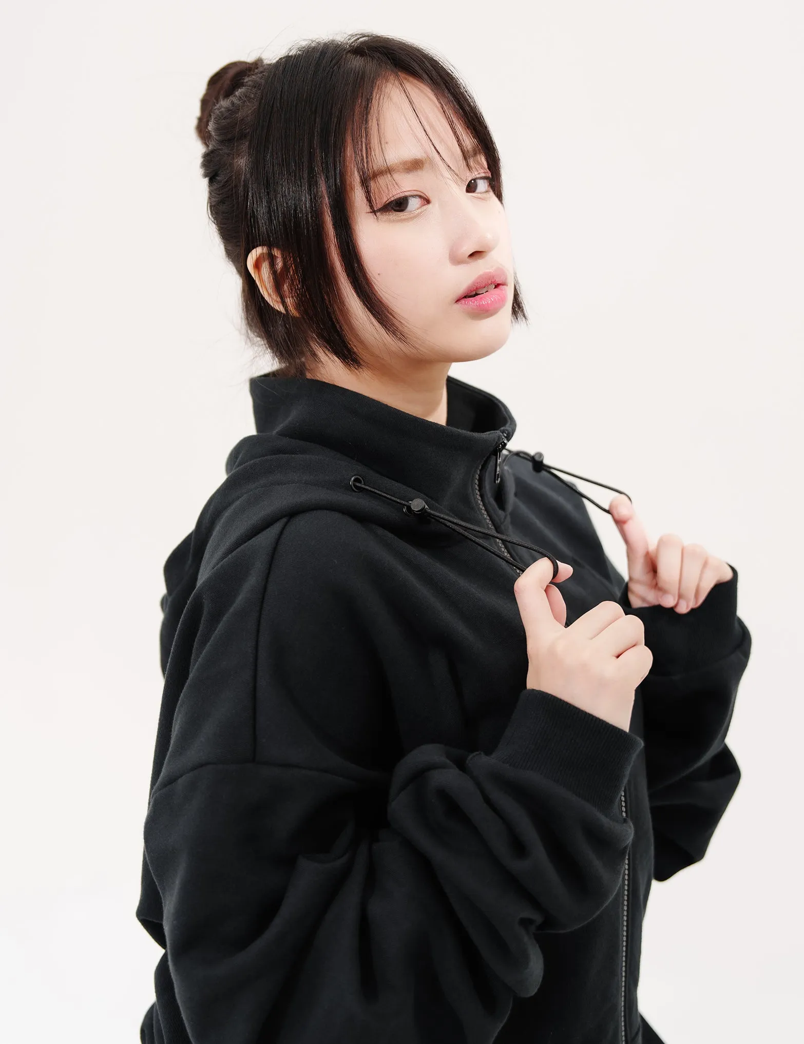 SKOOP® Basiks Oversized Zip Up Hoodie Onyx