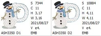 Snowflakes and Snowmen Monogram Letter D