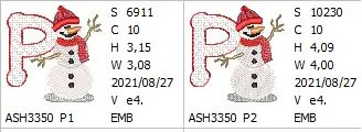 Snowflakes and Snowmen Monogram Letter P