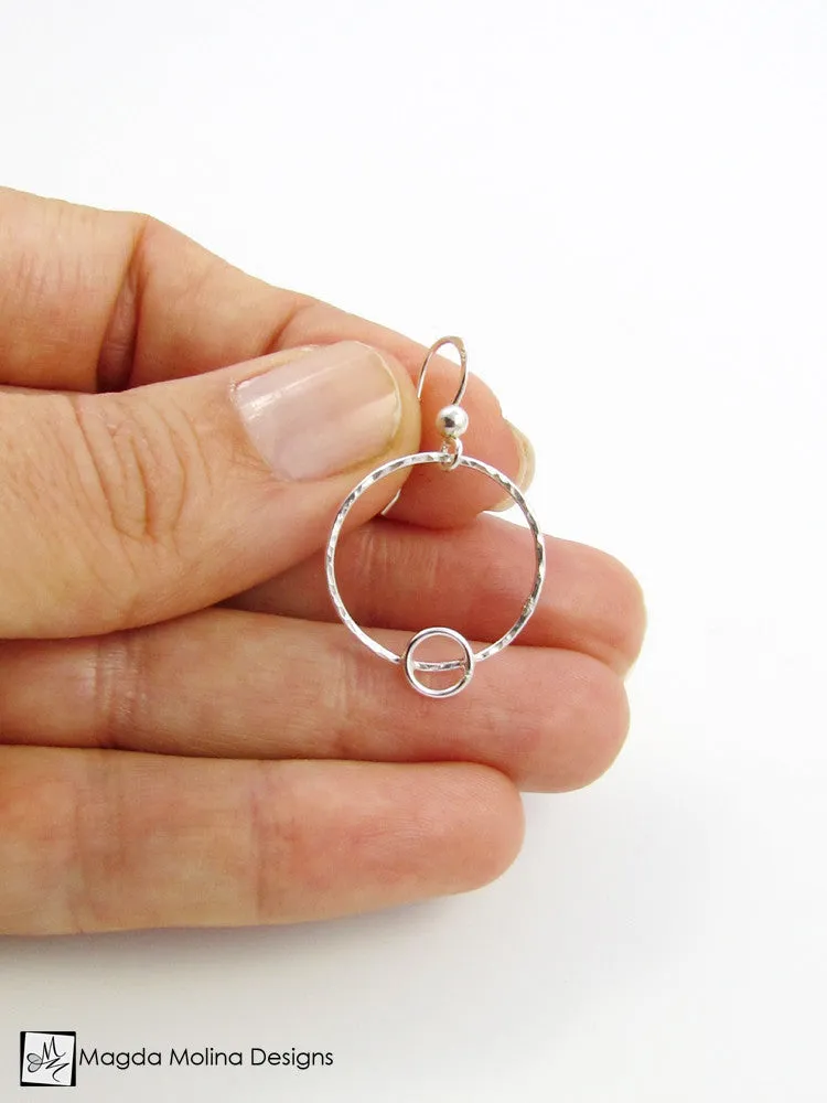 The Hammered Silver Mini Bubbles Hoop Earrings