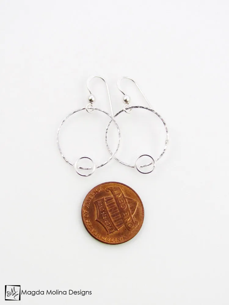 The Hammered Silver Mini Bubbles Hoop Earrings