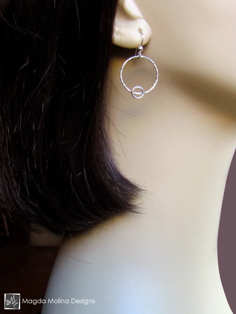 The Hammered Silver Mini Bubbles Hoop Earrings