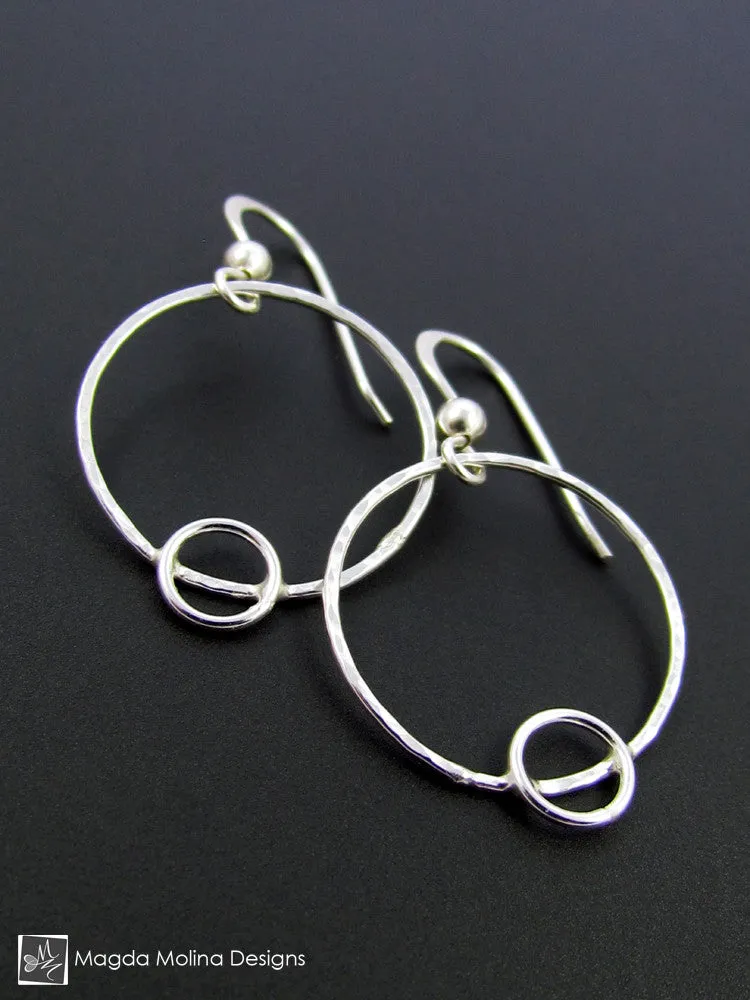The Hammered Silver Mini Bubbles Hoop Earrings