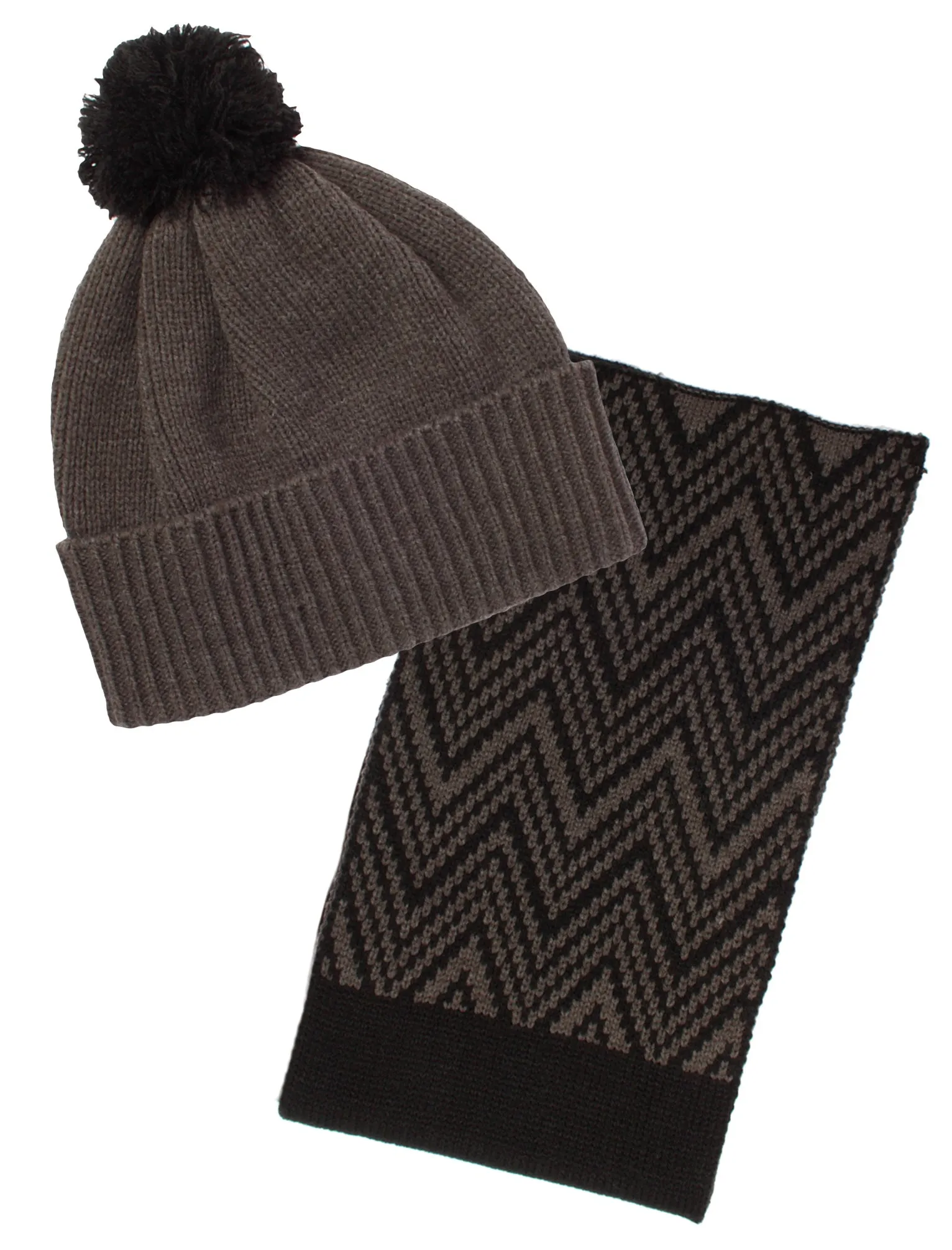 Unisex Tokyo Laundry Doves Hat and Scarf Set in Dark Grey Marl