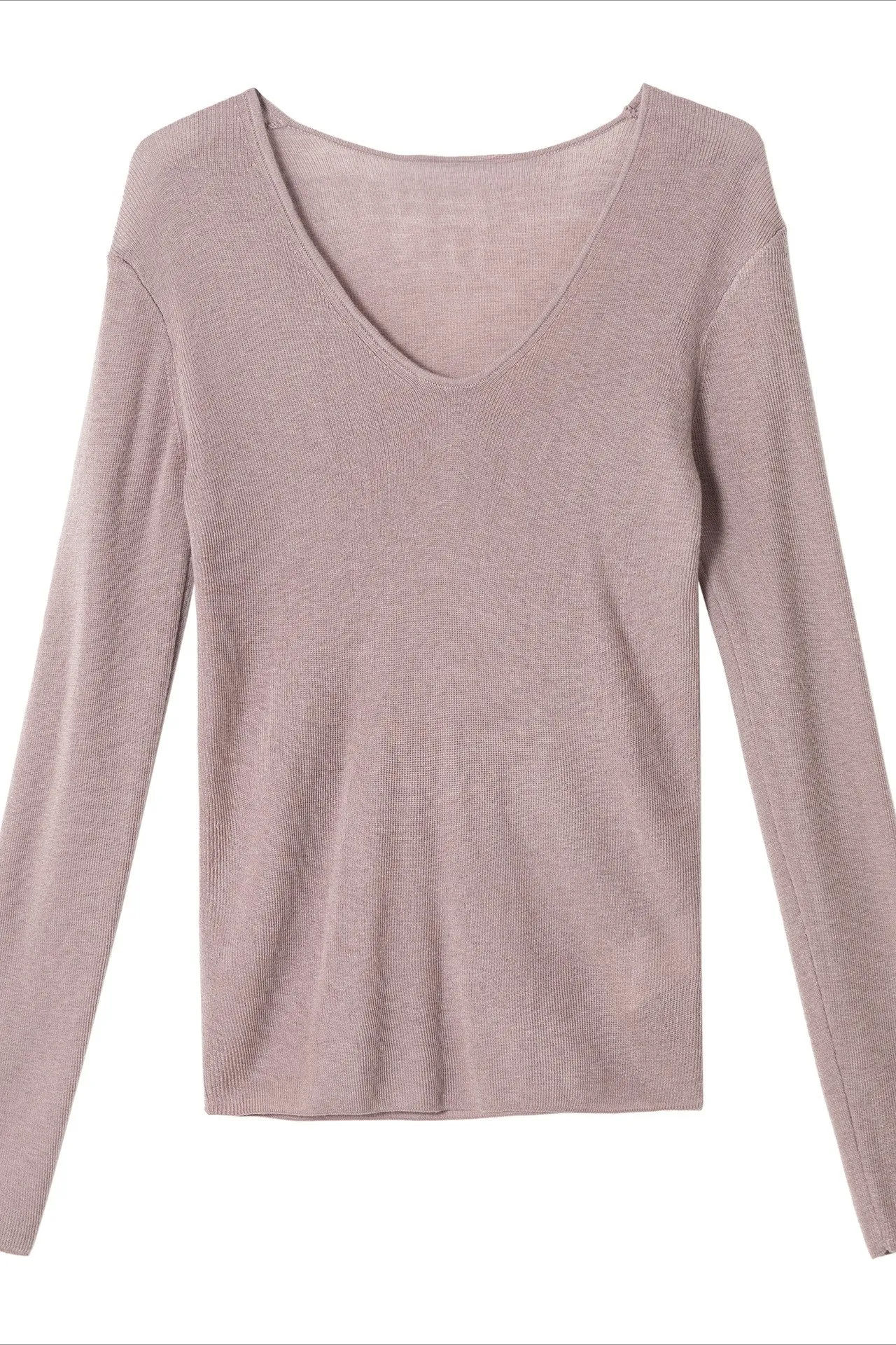 Wool containing V-neck basic knitwear | 7 color