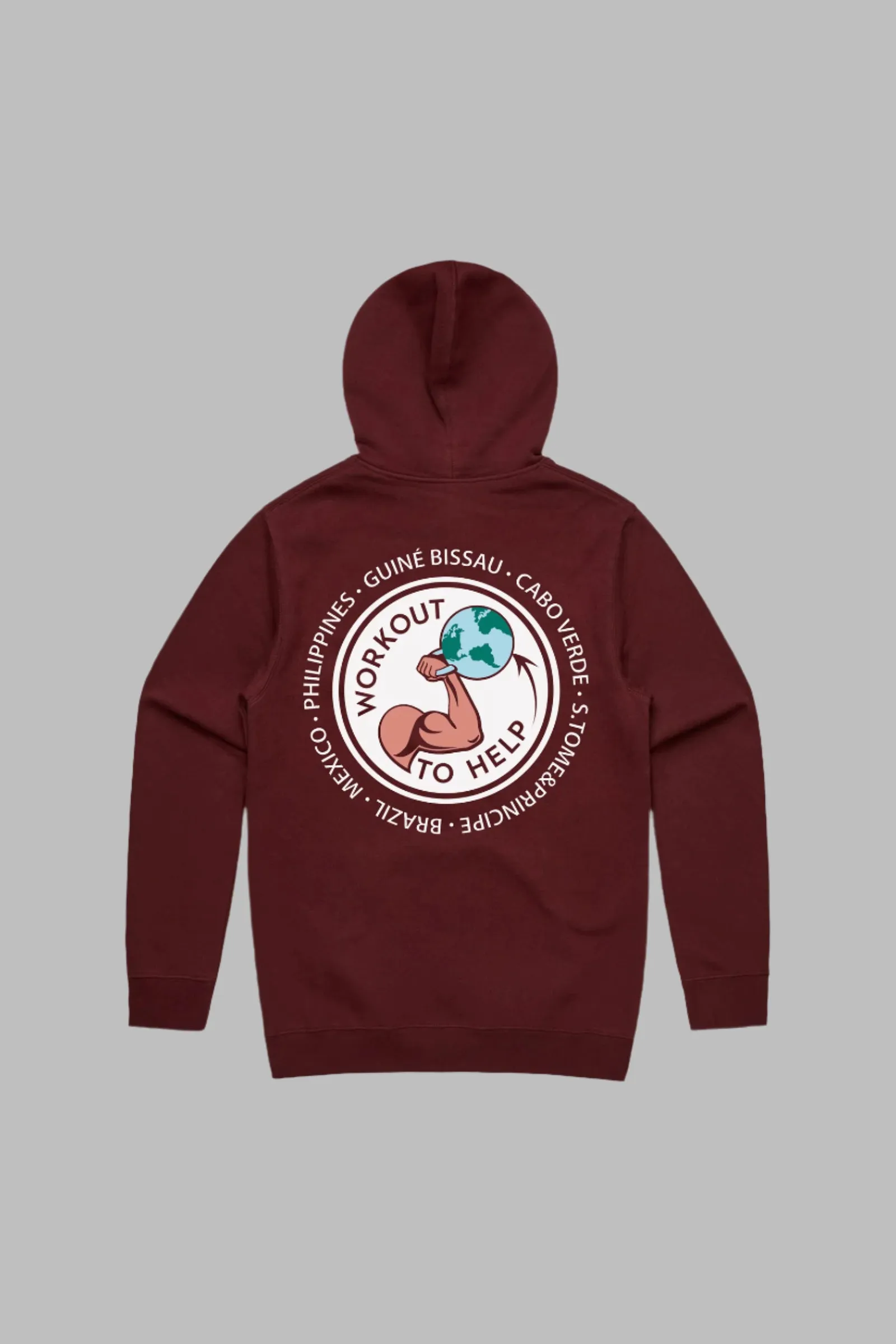 Workout To Help Pullover Hoodie - Burgundy