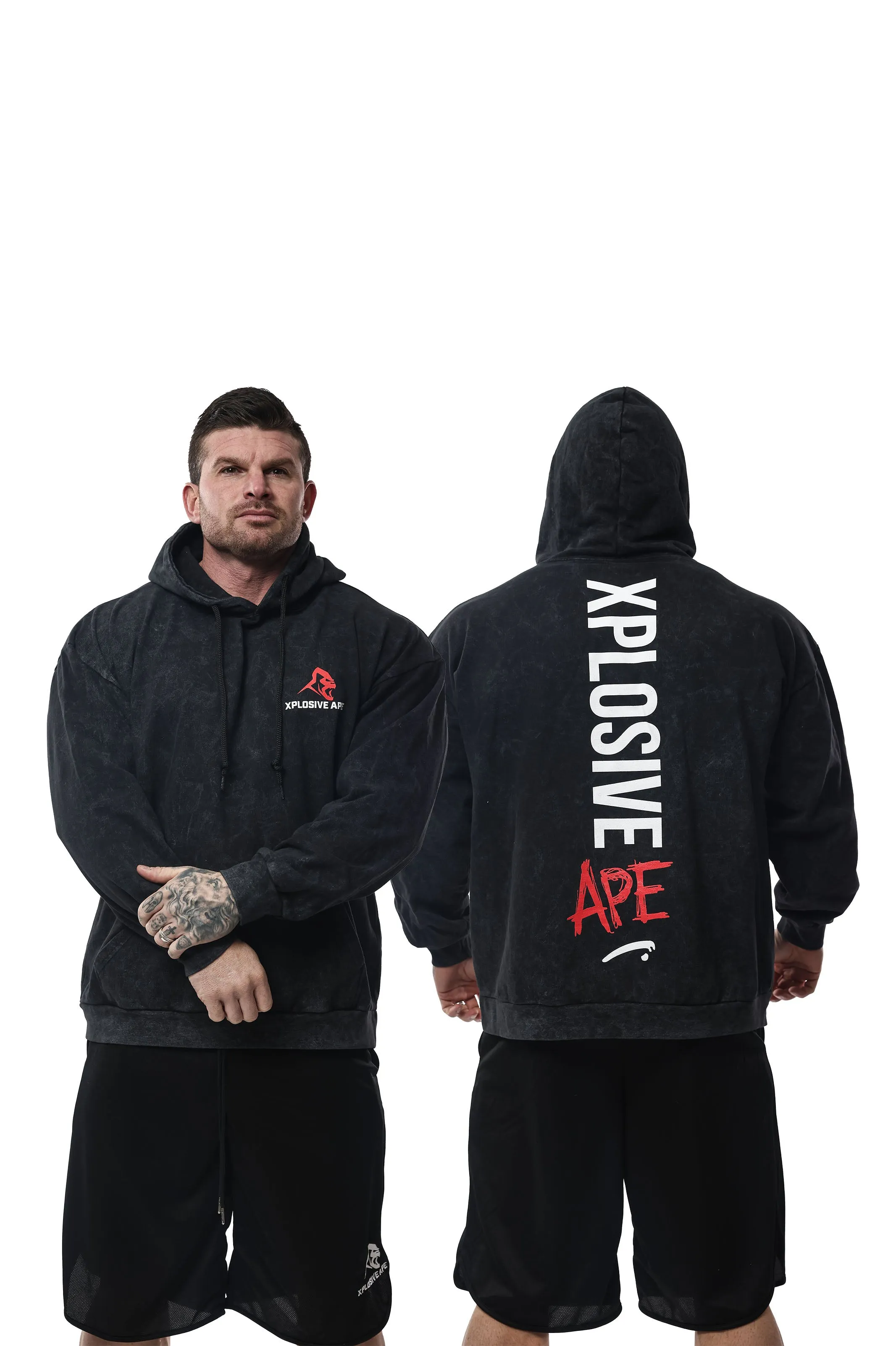 XAPE Graffiti Acid Wash Hoodie