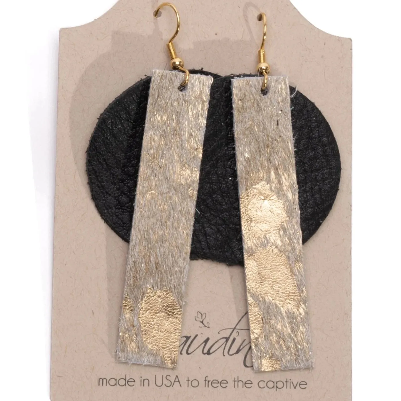 York Modern Dangle Earrings In Leather (Pre Made)